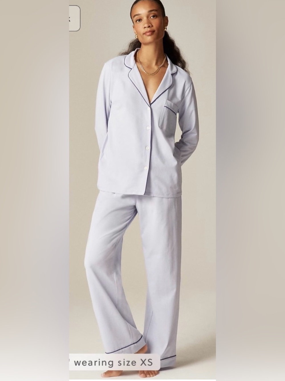 J.Crew Dreamy cotton-blend pajama pant set in sweet hyacinth